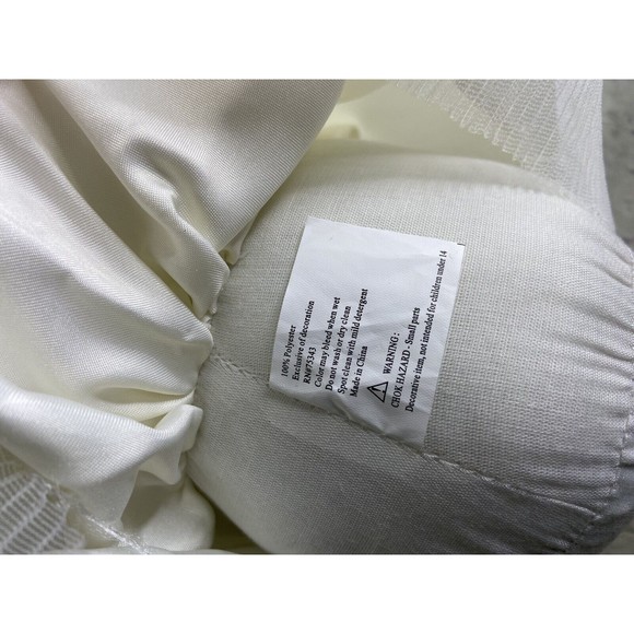 Hoppy Easter Shelf Sitter Ballerina Bunny Rabbit Doll Sitting White Beige Floral - Picture 11 of 12